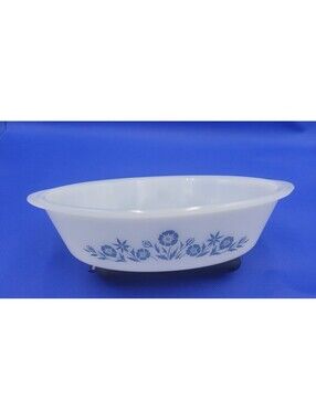 Vintage CorningWare Blue Cornflower 10" Oval Baking Dish Glass-Ceramic Oven-Safe
